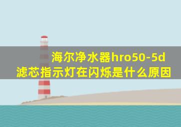 海尔净水器hro50-5d 滤芯指示灯在闪烁是什么原因